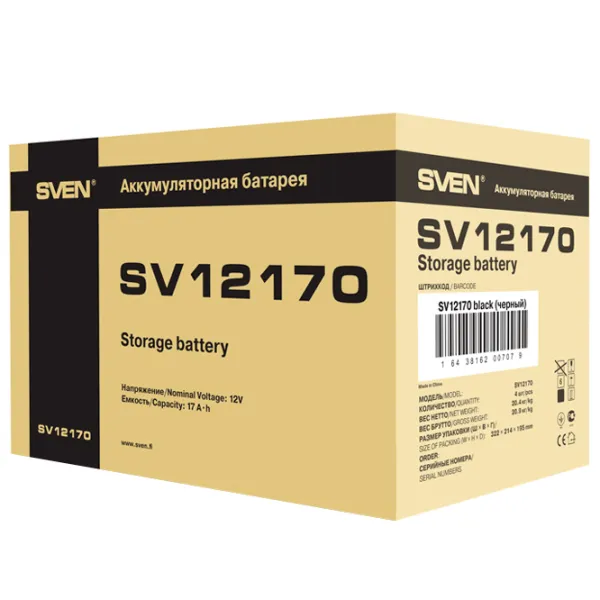 Acumulator pentru UPS Sven SV12170 12 V 17 Ah Black photo 4