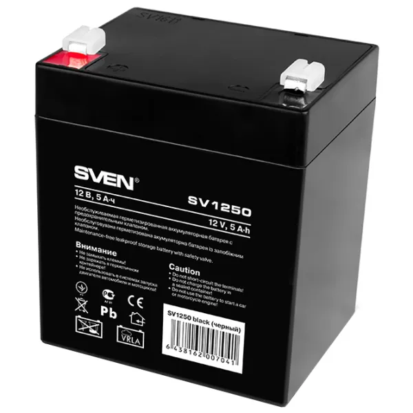 Аккумуляторная батарея для ИБП Sven SV1250 12 В 5 Ач Черный photo 3