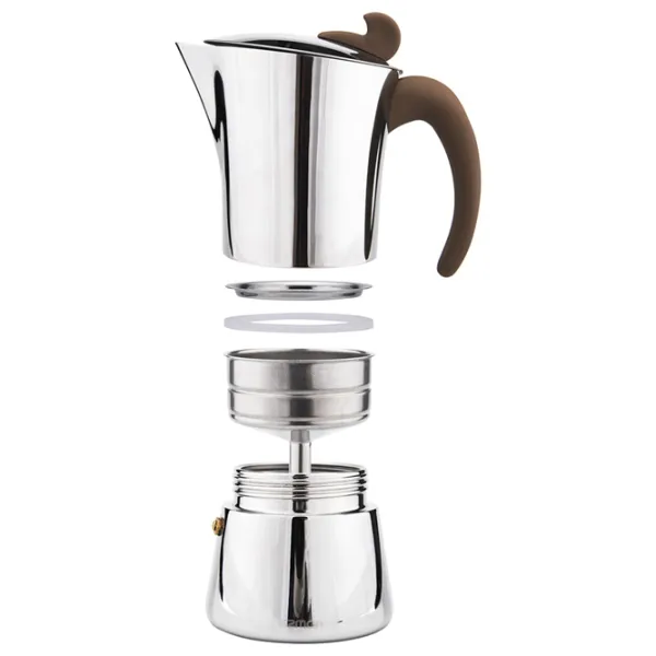 Cafetieră gheizer Fissman EM-9415.6 0.36l / Oțel inoxidabil / Brown photo 5