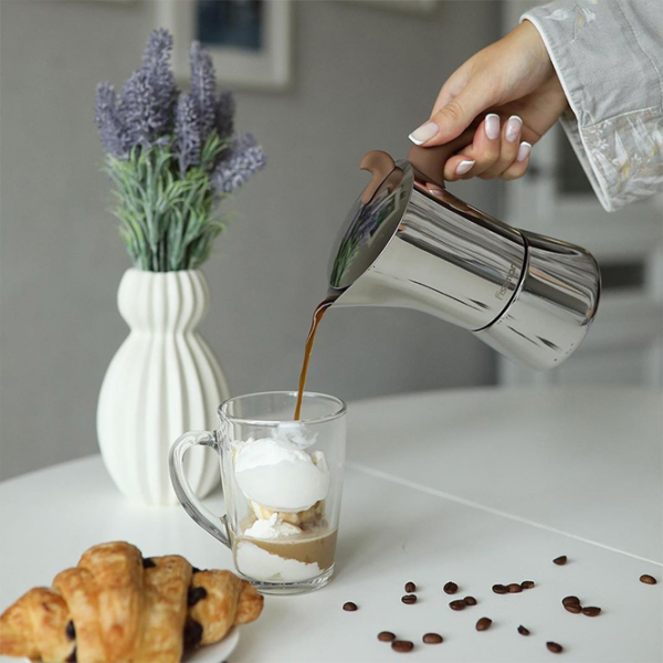 Cafetieră gheizer Fissman EM-9415.6 0.36l / Oțel inoxidabil / Brown photo 6