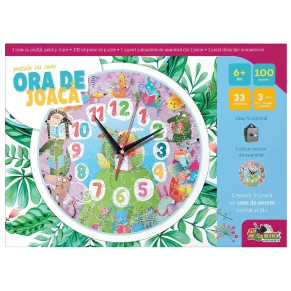 Puzzle 2D Noriel Ceas cu animale 6+/ Numărul de piese: 100 photo 2 Puzzle 2D Noriel Ceas cu animale 6+/ Numărul de piese: 100 photo 2