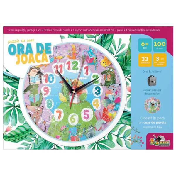 Puzzle 2D Noriel Ceas cu animale 6+/ Numărul de piese: 100 photo 2 Puzzle 2D Noriel Ceas cu animale 6+/ Numărul de piese: 100 photo 2