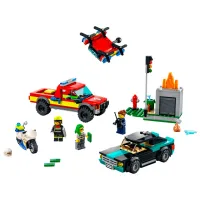 Constructor pentru copii LEGO Pompieri și urmărire a poliției Pompieri/ Multicolor photo 2
