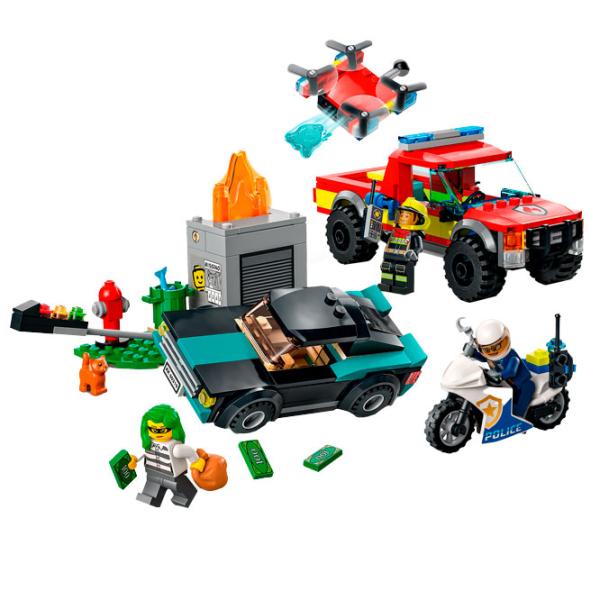 Детский конструктор LEGO Pompieri și urmărire a poliției Пожарные/ Разноцветный photo 3