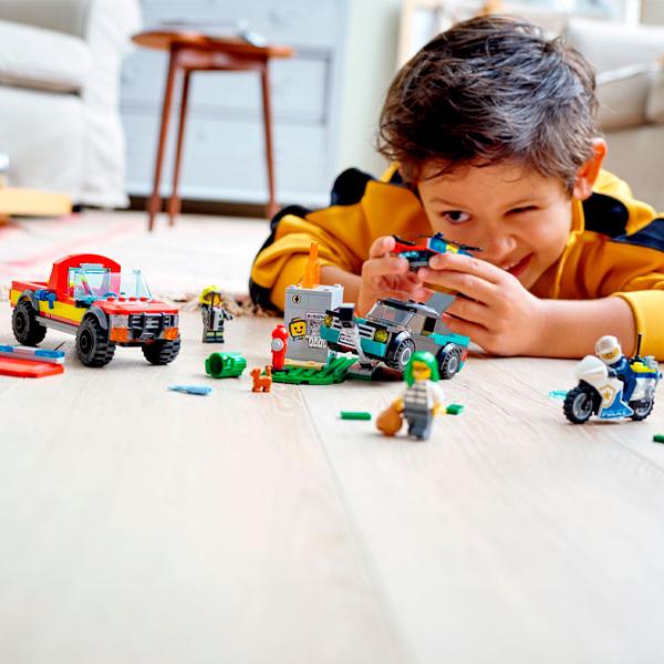 Детский конструктор LEGO Pompieri și urmărire a poliției Пожарные/ Разноцветный photo 5