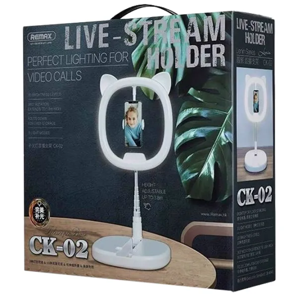 Кольцевая лампа Remax Live-Stream Holder CK-02 300 мм Белый photo 3