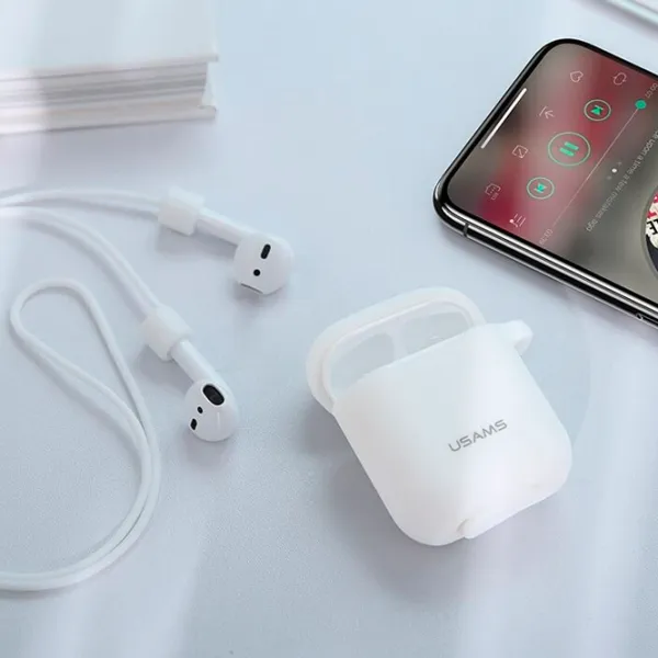 Чехол для наушников Apple AirPods 1/ 2 (US-BH423) Usams/ Силикон/ Белый photo 2
