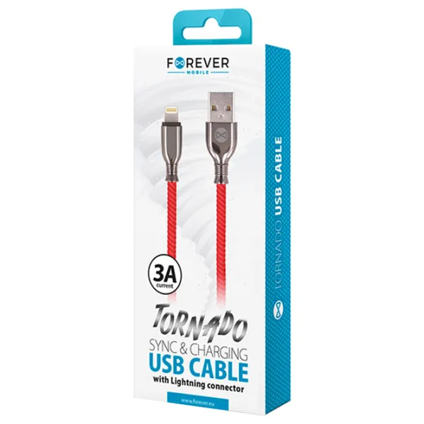 Кабель USB Tornado Forever USB + Lightning 1 м/ Красный photo 2