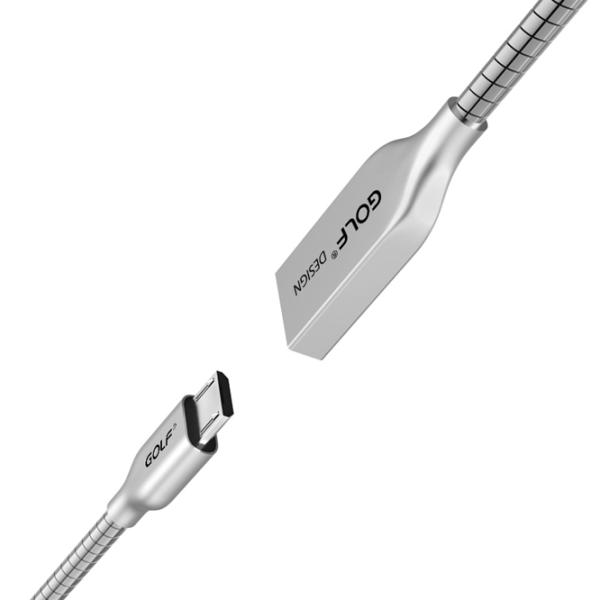 Cablu pentru telefon GC-33 Golf USB Type-A + microUSB 1 m/ Silver photo 4
