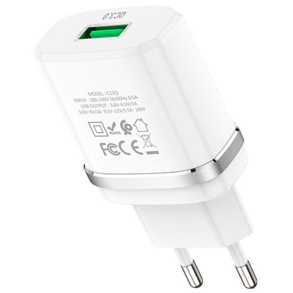 Încărcător de rețea Hoco C12Q White photo 3