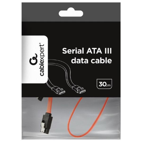 Cablu de date Cablexpert SATA III + SATA III 0.3 m/ Red photo 3