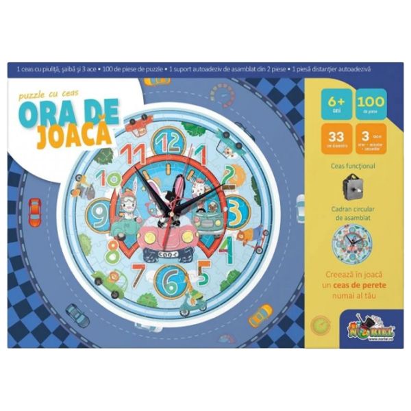 Puzzle 2D Noriel Ceas cu mașinuțe 6+/ Numărul de piese: 100 photo 2 Puzzle 2D Noriel Ceas cu mașinuțe 6+/ Numărul de piese: 100 photo 2