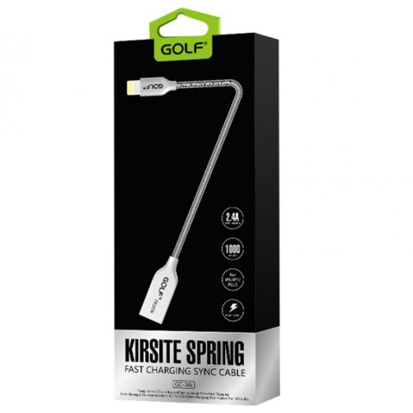 Cablu pentru telefon GC-36i Golf USB Type-A + Lightning 1 m/ Silver photo 3
