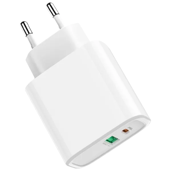 Сетевое зарядное устройство Rival USB QC3.0 + PD Type-C 3.1 А/ Белый photo 3