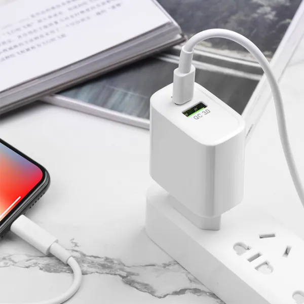 Сетевое зарядное устройство Rival USB QC3.0 + PD Type-C 3.1 А/ Белый photo 4