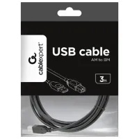 Кабель данных Cablexpert USB Type-A + USB Type-B 3 м/ Черный photo 5