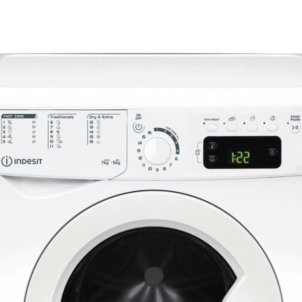 Mașină de spălat cu uscător Indesit EWDE 751451 W EU N 7 kg / 1400 rpm / White photo 4