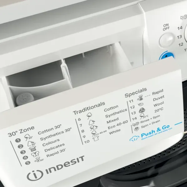 Mașină de spălat Indesit BWSE 71095X WBV EE 7 kg / 1000 rpm / White photo 8