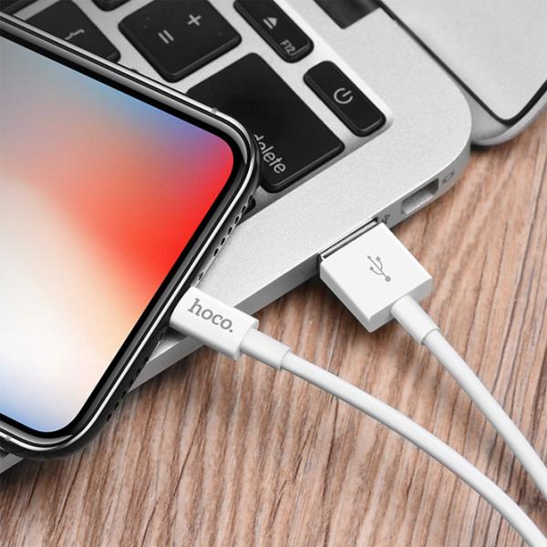 Cablu pentru telefon X23 Hoco USB Type-A + Lightning 1 m/ White photo 5 Cablu pentru telefon X23 Hoco USB Type-A + Lightning 1 m/ White photo 5