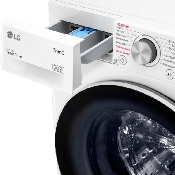 Стиральная машина LG F4V5TS0W Direct Drive/AI DD/LG ThinQ/8 кг/Белый photo 5 Стиральная машина LG F4V5TS0W Direct Drive/AI DD/LG ThinQ/8 кг/Белый photo 5
