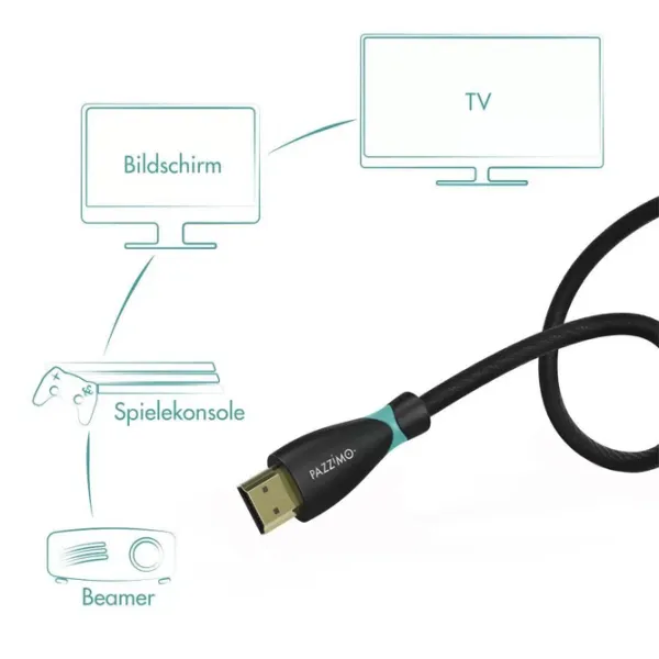 Cablu video Pazzimo HDMI + HDMI 3 m/ Black photo 4