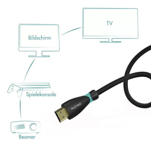 Cablu video Pazzimo HDMI + HDMI 3 m/ Black photo 4