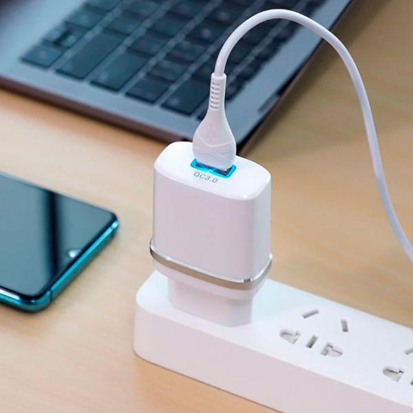 Сетевое зарядное устройство Rival USB QC3.0 (Lightning) Белый photo 6