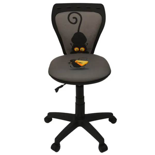 Fotoliu de birou DecoPrim MINISTYLE GTS CAT&MOUSE Poliester/ Black Black photo 3