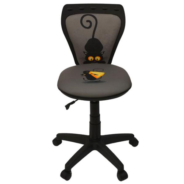 Fotoliu de birou DecoPrim MINISTYLE GTS CAT&MOUSE Poliester/ Black Black photo 3