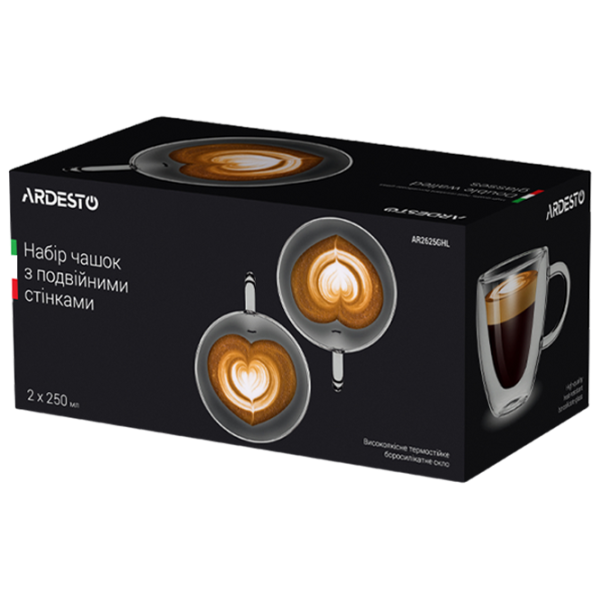 Набор чашек Ardesto AR2625GHL 250 ml/ Стекло/ Прозрачный photo 5