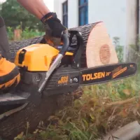 Цепная пила Tolsen 79611 бензиновая/ Желтый photo 5