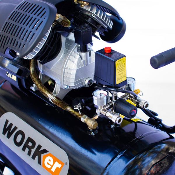 Compresor Technoworker MV 100 L Portativ/ Cu piston photo 4