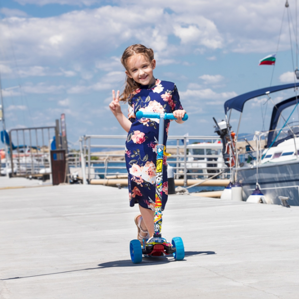 Trotinetă pentru copii cu trei roți Chipolino Croxer Evo (2600000089517) 50 kg/ Blue photo 5