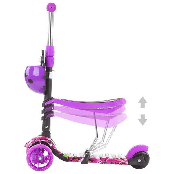 Trotinetă pentru copii cu trei roți Chipolino Kiddy Evo 2 in 1 (3800931044619) 20 kg/ Purple photo 3