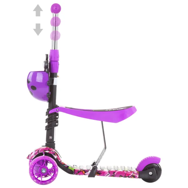 Trotinetă pentru copii cu trei roți Chipolino Kiddy Evo 2 in 1 (3800931044619) 20 kg/ Purple photo 4