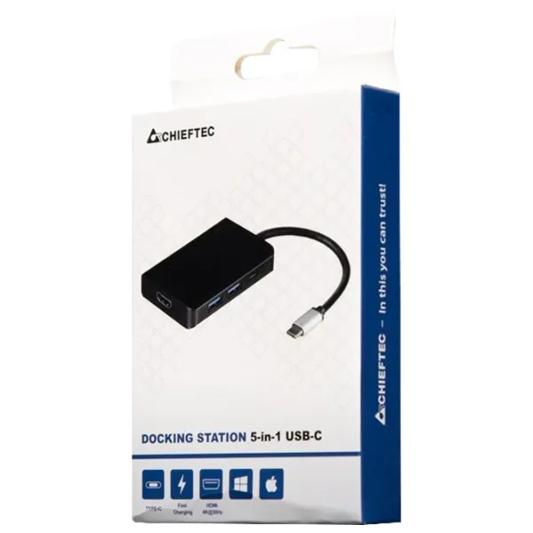 Adaptor Hub Chieftec DSC-501 USB Type-C/ Black photo 4