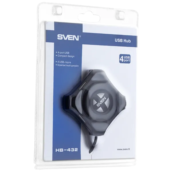 Adaptor Hub Sven HB-432 USB 2.0/ Black photo 5 Adaptor Hub Sven HB-432 USB 2.0/ Black photo 5