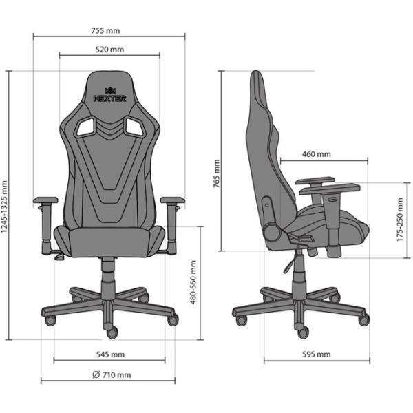 Игровое кресло Nowy Styl Hexter Pro R4D Черный Белый photo 7