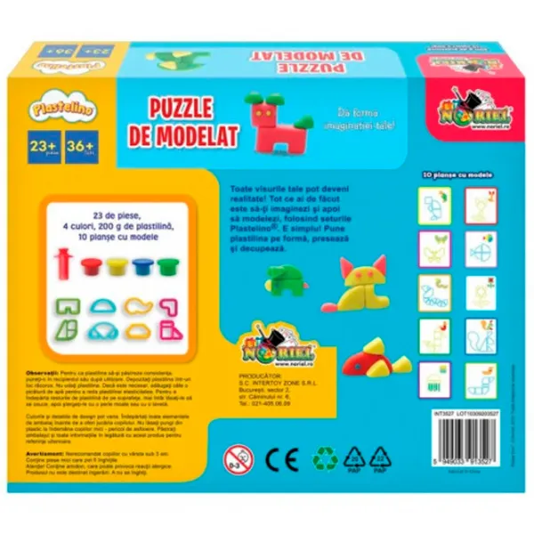 Set de creație Noriel Plastelino Puzzle de modelat INT3527 3+/ Multicolor photo 2
