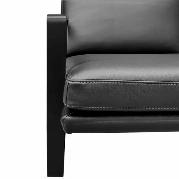 Canapea DecoPrim York (0001891) Piele artificială/ Black photo 4