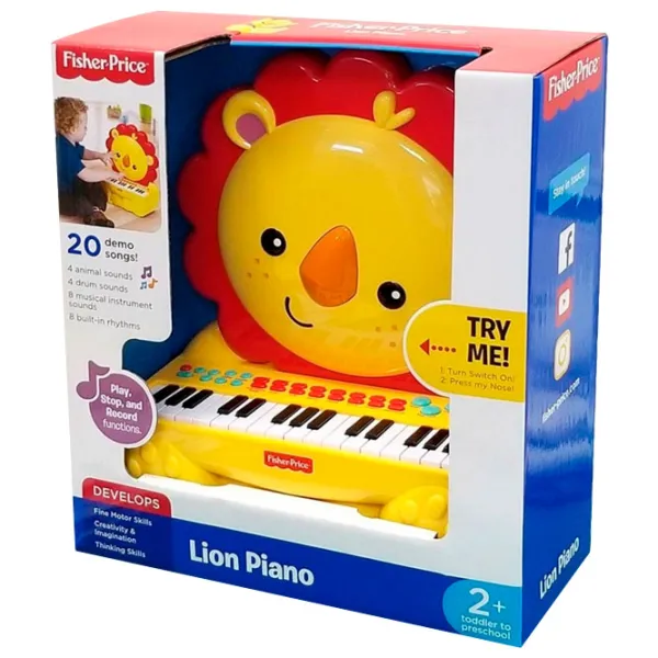 Музыкальная игрушка Mattel Пианино 32 клавиши "Лев" 1+/ Желтый photo 2 Музыкальная игрушка Mattel Пианино 32 клавиши "Лев" 1+/ Желтый photo 2