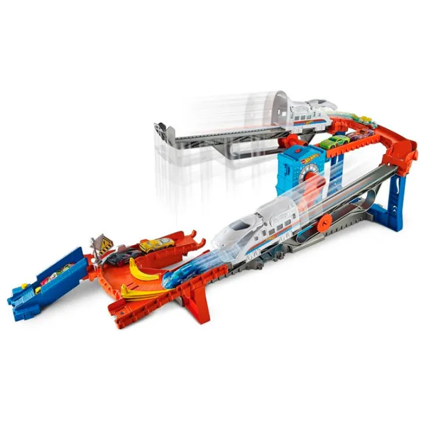Pistă auto Hot Wheels Stunt Train Express GRW38 Multicolor photo 2 Pistă auto Hot Wheels Stunt Train Express GRW38 Multicolor photo 2