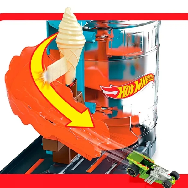 Pistă auto Hot Wheels Downtown Ice Cream Meltdown GJK74 Multicolor photo 2 Pistă auto Hot Wheels Downtown Ice Cream Meltdown GJK74 Multicolor photo 2