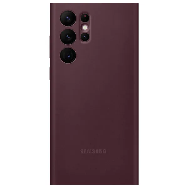 Husă pentru smartphone Samsung Galaxy S22 Ultra Samsung/ Smart Clear View/ Termopoliuretan/ Burgundy Cherry photo 2