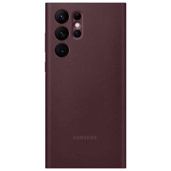 Husă pentru smartphone Samsung Galaxy S22 Ultra Samsung/ Smart Clear View/ Termopoliuretan/ Burgundy Cherry photo 2