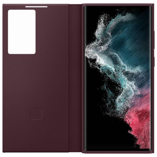 Husă pentru smartphone Samsung Galaxy S22 Ultra Samsung/ Smart Clear View/ Termopoliuretan/ Burgundy Cherry photo 4