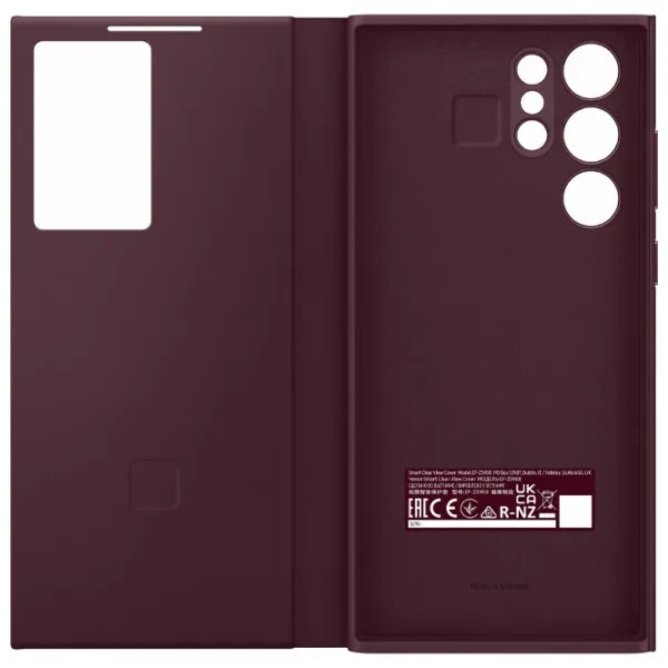 Husă pentru smartphone Samsung Galaxy S22 Ultra Samsung/ Smart Clear View/ Termopoliuretan/ Burgundy Cherry photo 5