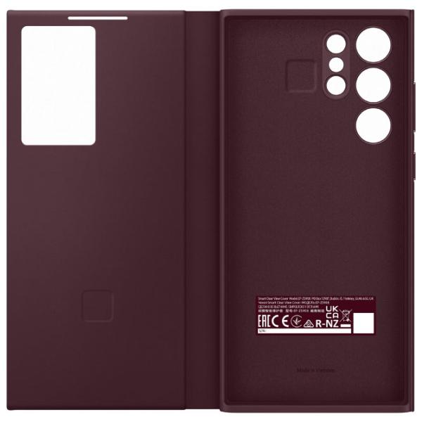 Husă pentru smartphone Samsung Galaxy S22 Ultra Samsung/ Smart Clear View/ Termopoliuretan/ Burgundy Cherry photo 5