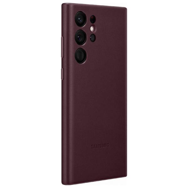 Чехол для смартфона Samsung Galaxy S22 Ultra Samsung/ Back/ Кожа/ Бордовый Cherry photo 2