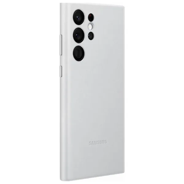 Чехол для смартфона Samsung Galaxy S22 Ultra Samsung/ Back/ Кожа/ Светлый Серый photo 2